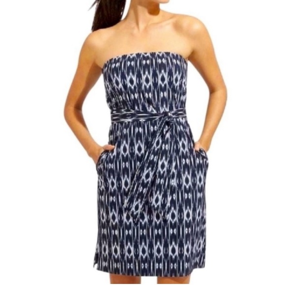 Athleta Ikat Anywhere Strapless Dress SZ 12 - Picture 1 of 8